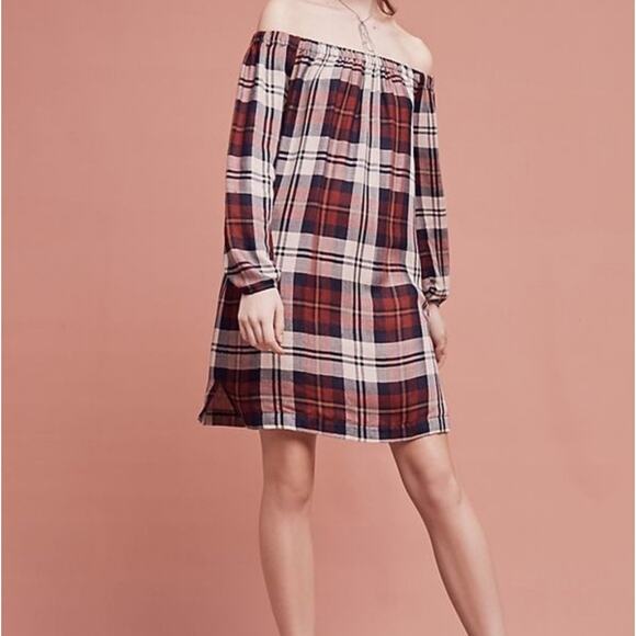 Anthropologie Cloth & Stone Plaid Dress S - Picture 1 of 7